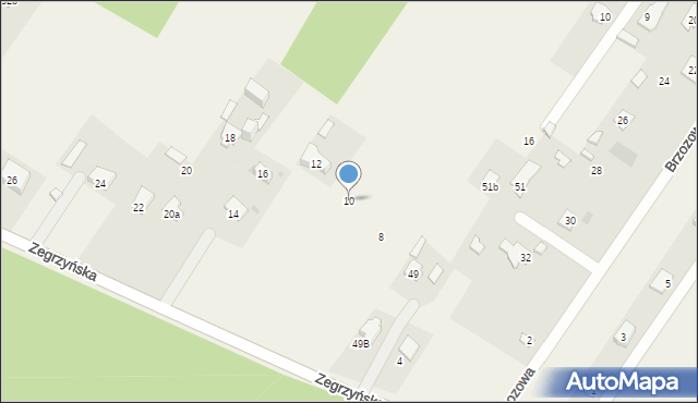 Dosin, Zegrzyńska, 10, mapa Dosin
