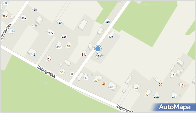 Dosin, Zegrzyńska, 32a, mapa Dosin