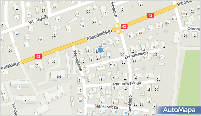 Działoszyn, Żeromskiego Stefana, 4b, mapa Działoszyn