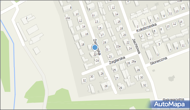 Dźwirzyno, Żeglarska, 22, mapa Dźwirzyno