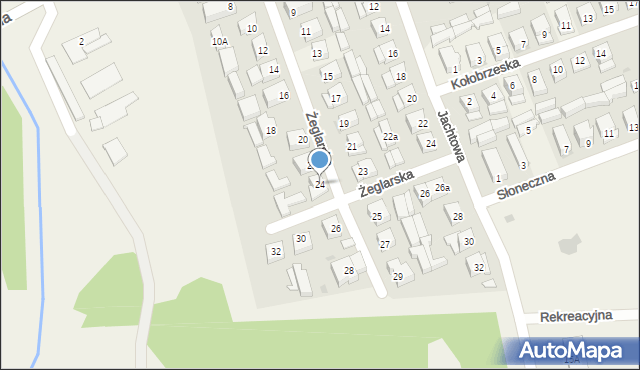 Dźwirzyno, Żeglarska, 24, mapa Dźwirzyno