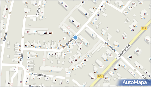 Elbląg, Żeglarska, 15, mapa Elbląga