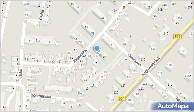 Elbląg, Żeglarska, 17, mapa Elbląga