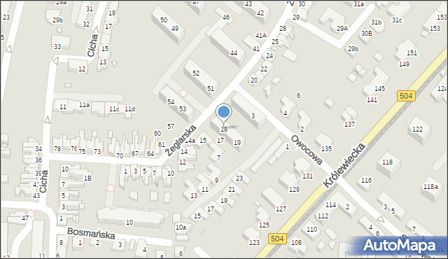 Elbląg, Żeglarska, 18, mapa Elbląga