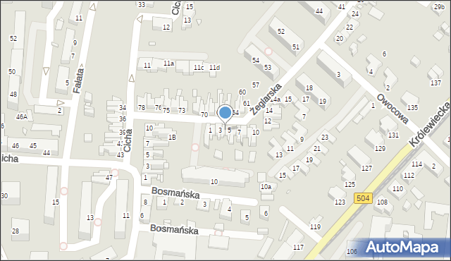 Elbląg, Żeglarska, 4, mapa Elbląga