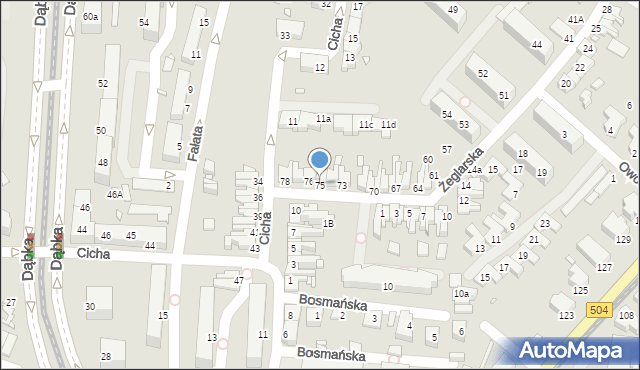 Elbląg, Żeglarska, 75, mapa Elbląga