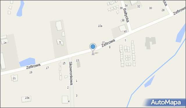 Gąski, Zefirowa, 11, mapa Gąski