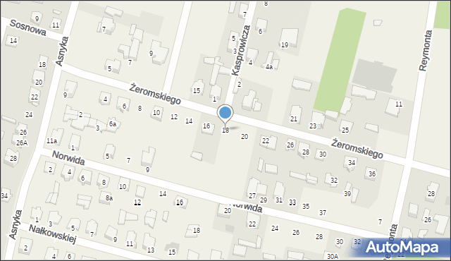 Gąsówka Stara, Żeromskiego Stefana, 18, mapa Gąsówka Stara