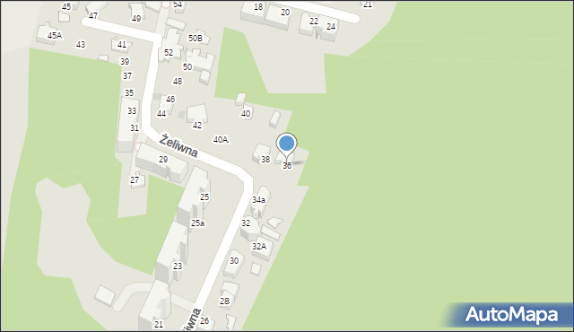 Gdynia, Żeliwna, 36, mapa Gdyni