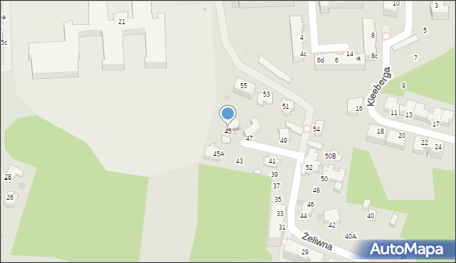 Gdynia, Żeliwna, 45, mapa Gdyni