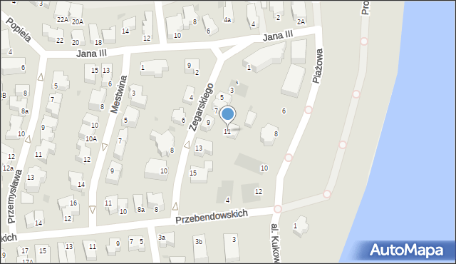 Gdynia, Zegarskiego Teofila, dr., 11, mapa Gdyni