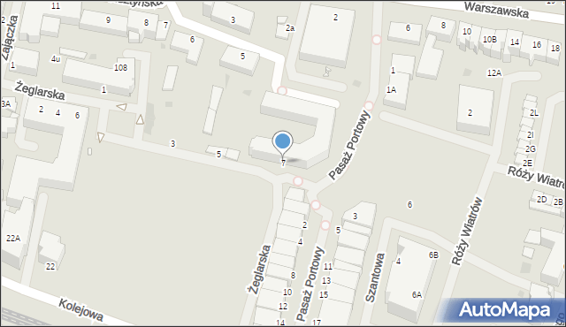 Giżycko, Żeglarska, 7, mapa Giżycko