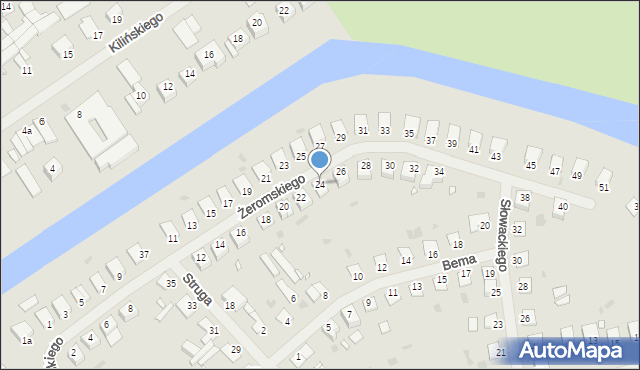 Giżycko, Żeromskiego Stefana, 24, mapa Giżycko