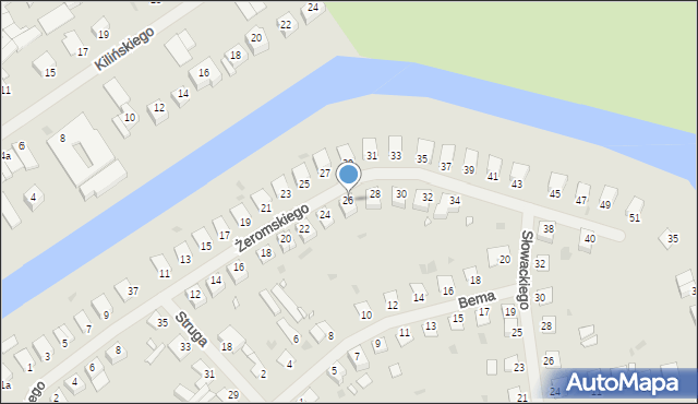 Giżycko, Żeromskiego Stefana, 26, mapa Giżycko