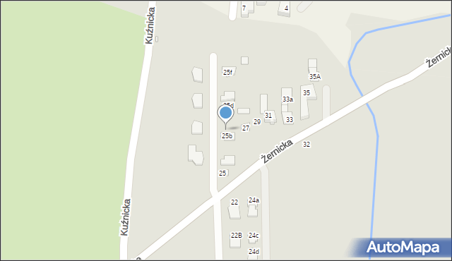 Gliwice, Żernicka, 25c, mapa Gliwic