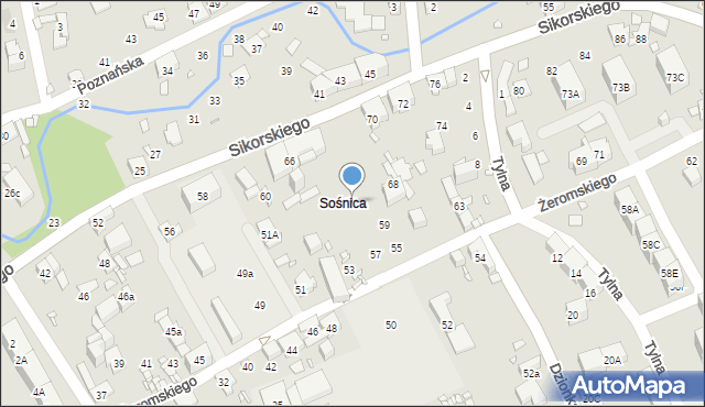 Gliwice, Żeromskiego Stefana, 57a, mapa Gliwic