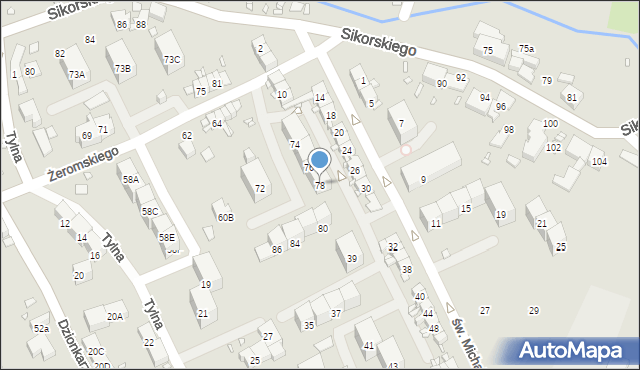 Gliwice, Żeromskiego Stefana, 78, mapa Gliwic