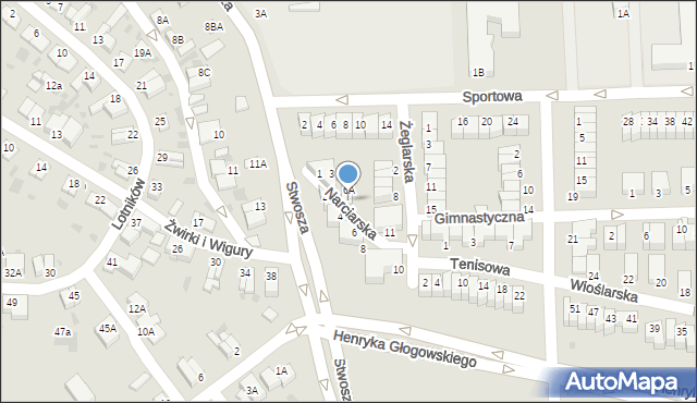 Głogów, Żeglarska, 8A, mapa Głogów