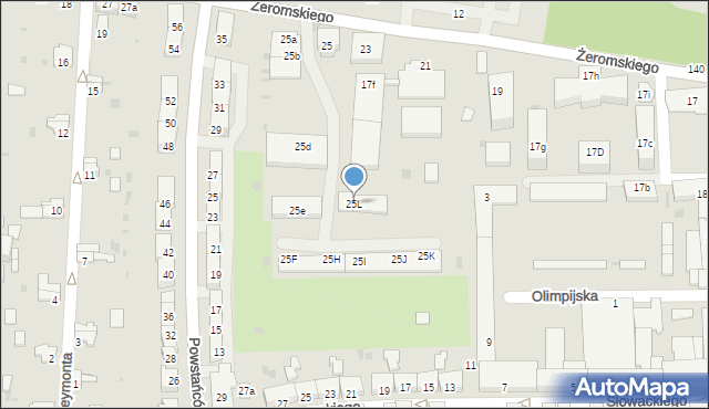 Głubczyce, Żeromskiego Stefana, 25L, mapa Głubczyce