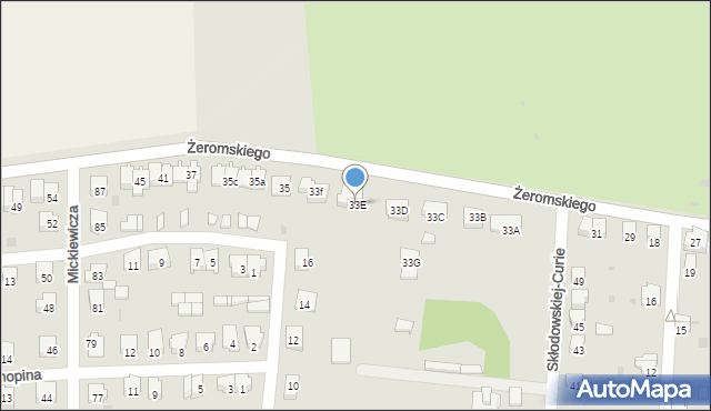 Głubczyce, Żeromskiego Stefana, 33E, mapa Głubczyce