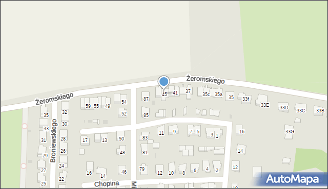 Głubczyce, Żeromskiego Stefana, 45, mapa Głubczyce