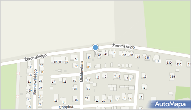 Głubczyce, Żeromskiego Stefana, 47, mapa Głubczyce