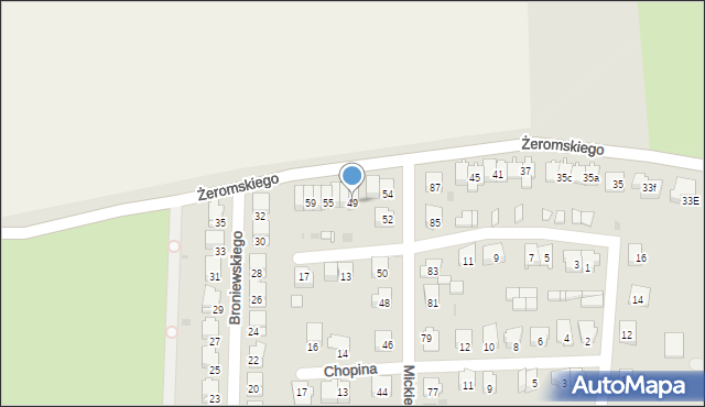 Głubczyce, Żeromskiego Stefana, 49, mapa Głubczyce