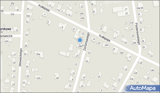 Gniezno, Żeromskiego Stefana, 15b, mapa Gniezna