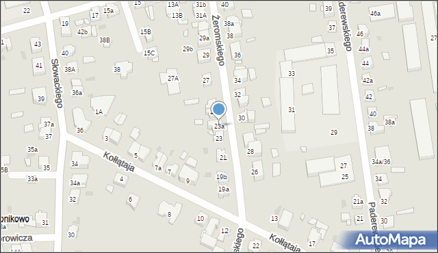 Gniezno, Żeromskiego Stefana, 23a, mapa Gniezna