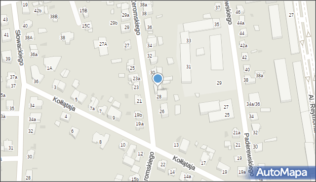 Gniezno, Żeromskiego Stefana, 28A, mapa Gniezna