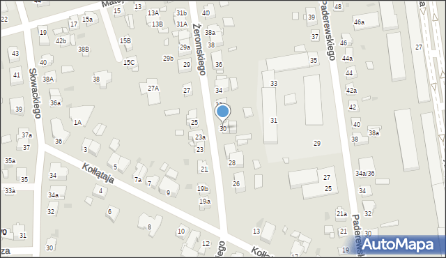 Gniezno, Żeromskiego Stefana, 30, mapa Gniezna