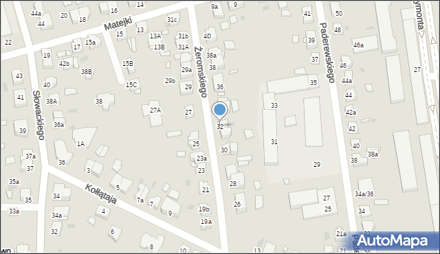 Gniezno, Żeromskiego Stefana, 32, mapa Gniezna