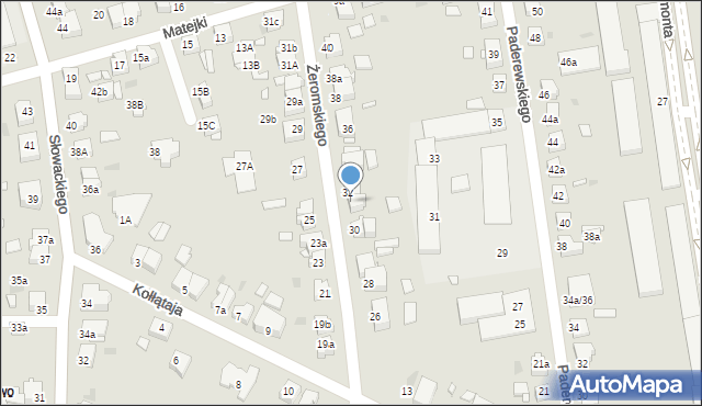 Gniezno, Żeromskiego Stefana, 32a, mapa Gniezna