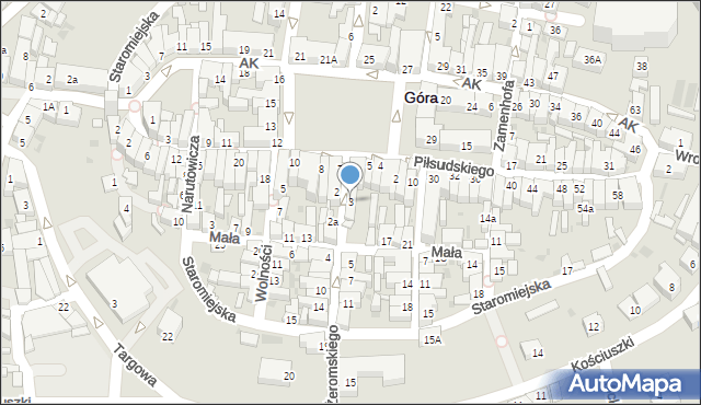 Góra, Żeromskiego Stefana, 3, mapa Góra