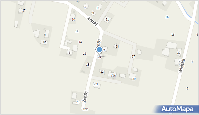 Górki Wielkie, Żerdki Franciszka, 24, mapa Górki Wielkie