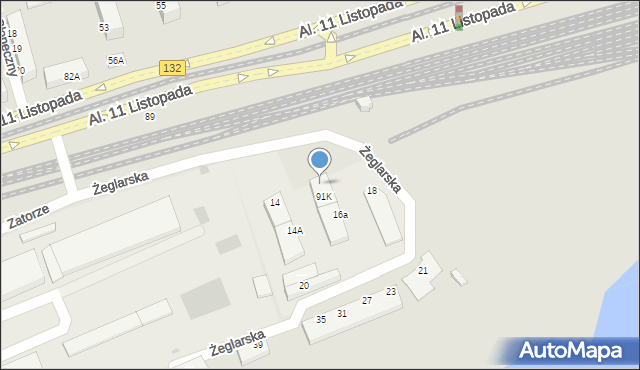 Gorzów Wielkopolski, Żeglarska, 16, mapa Gorzów Wielkopolski