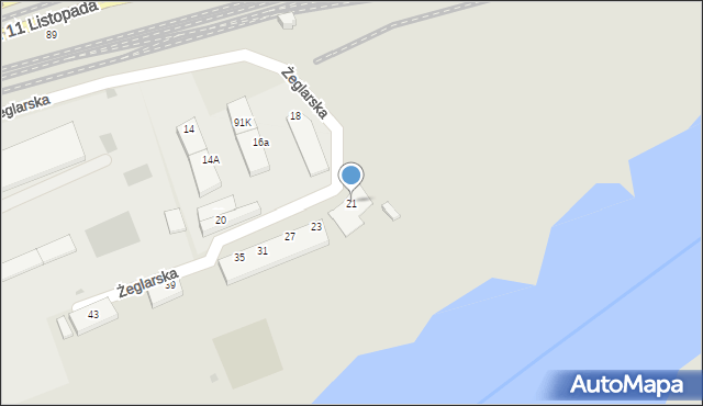 Gorzów Wielkopolski, Żeglarska, 21, mapa Gorzów Wielkopolski