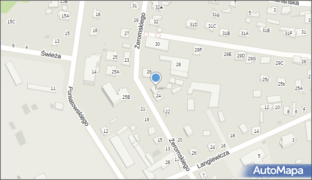 Grodzisk Mazowiecki, Żeromskiego Stefana, 24A, mapa Grodzisk Mazowiecki