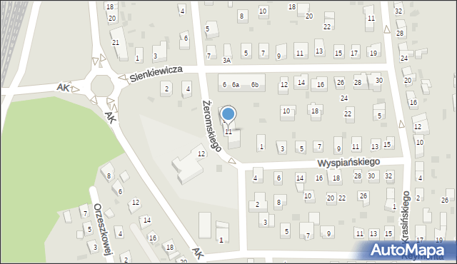 Gryfino, Żeromskiego Stefana, 11, mapa Gryfino