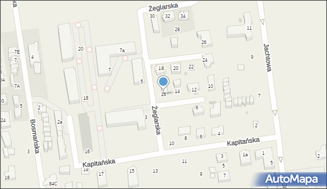 Grzybowo, Żeglarska, 16, mapa Grzybowo