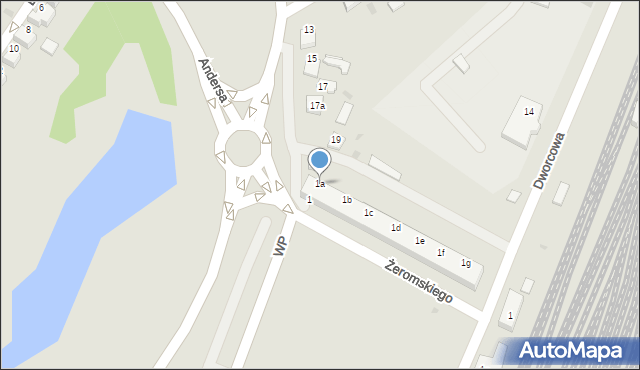 Iława, Żeromskiego Stefana, 1a, mapa Iława