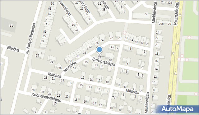 Inowrocław, Żeromskiego Stefana, 14, mapa Inowrocławia