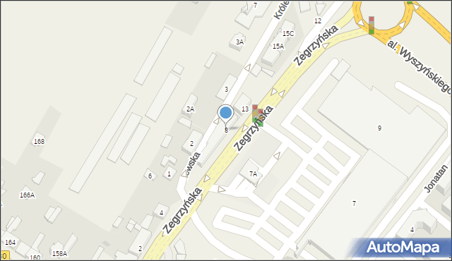 Jabłonna, Zegrzyńska, 8, mapa Jabłonna