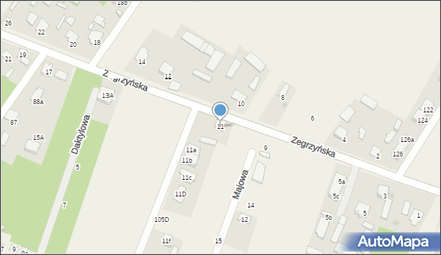 Jachranka, Zegrzyńska, 11, mapa Jachranka