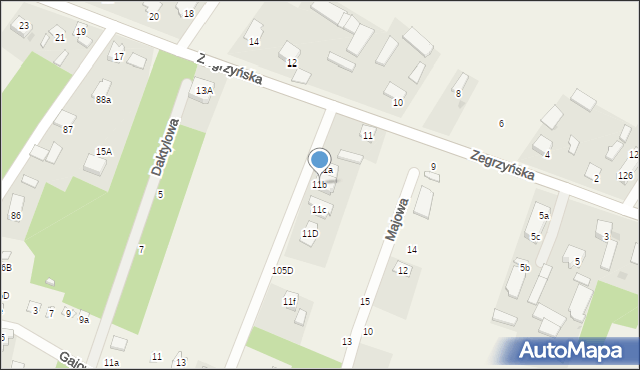 Jachranka, Zegrzyńska, 11b, mapa Jachranka