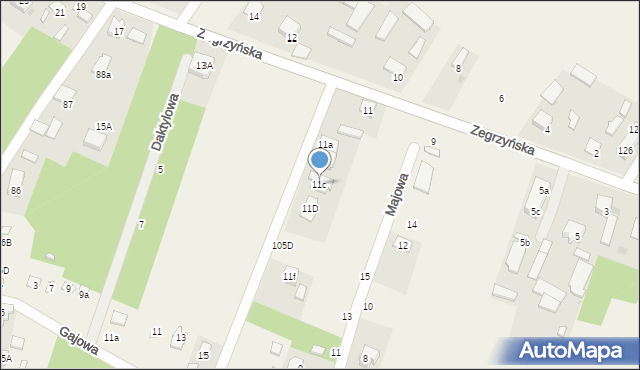 Jachranka, Zegrzyńska, 11c, mapa Jachranka