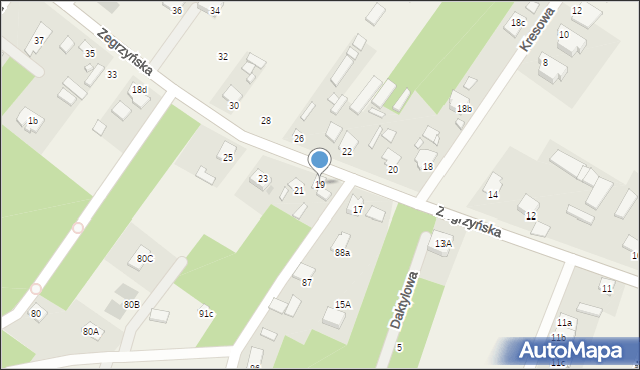 Jachranka, Zegrzyńska, 19, mapa Jachranka