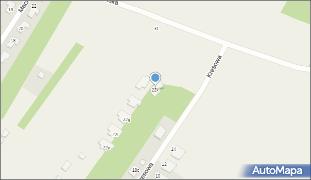 Jachranka, Zegrzyńska, 22k, mapa Jachranka