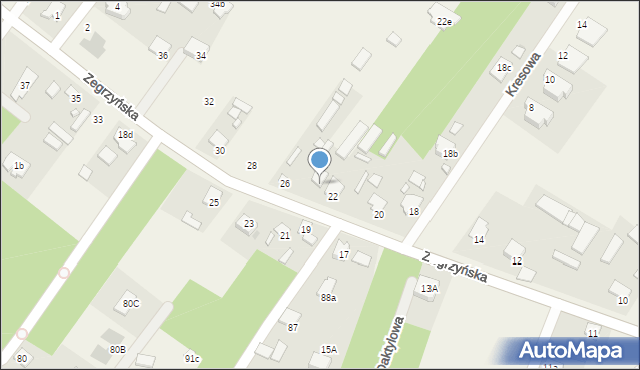 Jachranka, Zegrzyńska, 24, mapa Jachranka