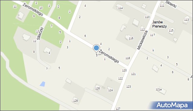 Janów, Żeromskiego Stefana, 3, mapa Janów